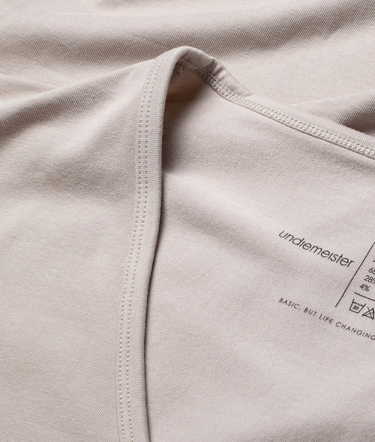 Undiemeister Khaki Slim Fit T-shirt Diepe V - hals Desert Sand - Undiemeister