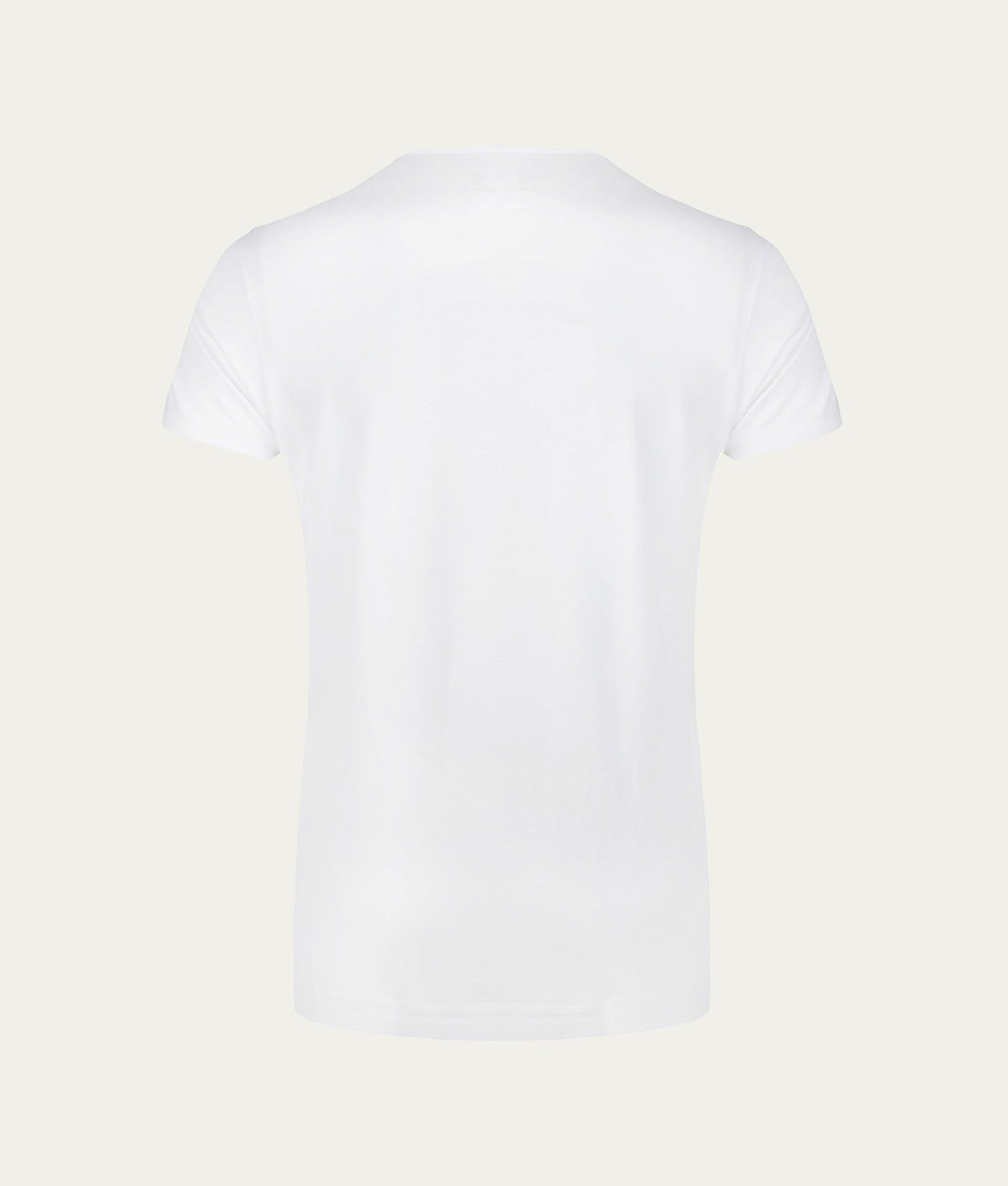 Wit Slim Fit T-shirt Ronde Hals Chalk White - Achteraanzicht