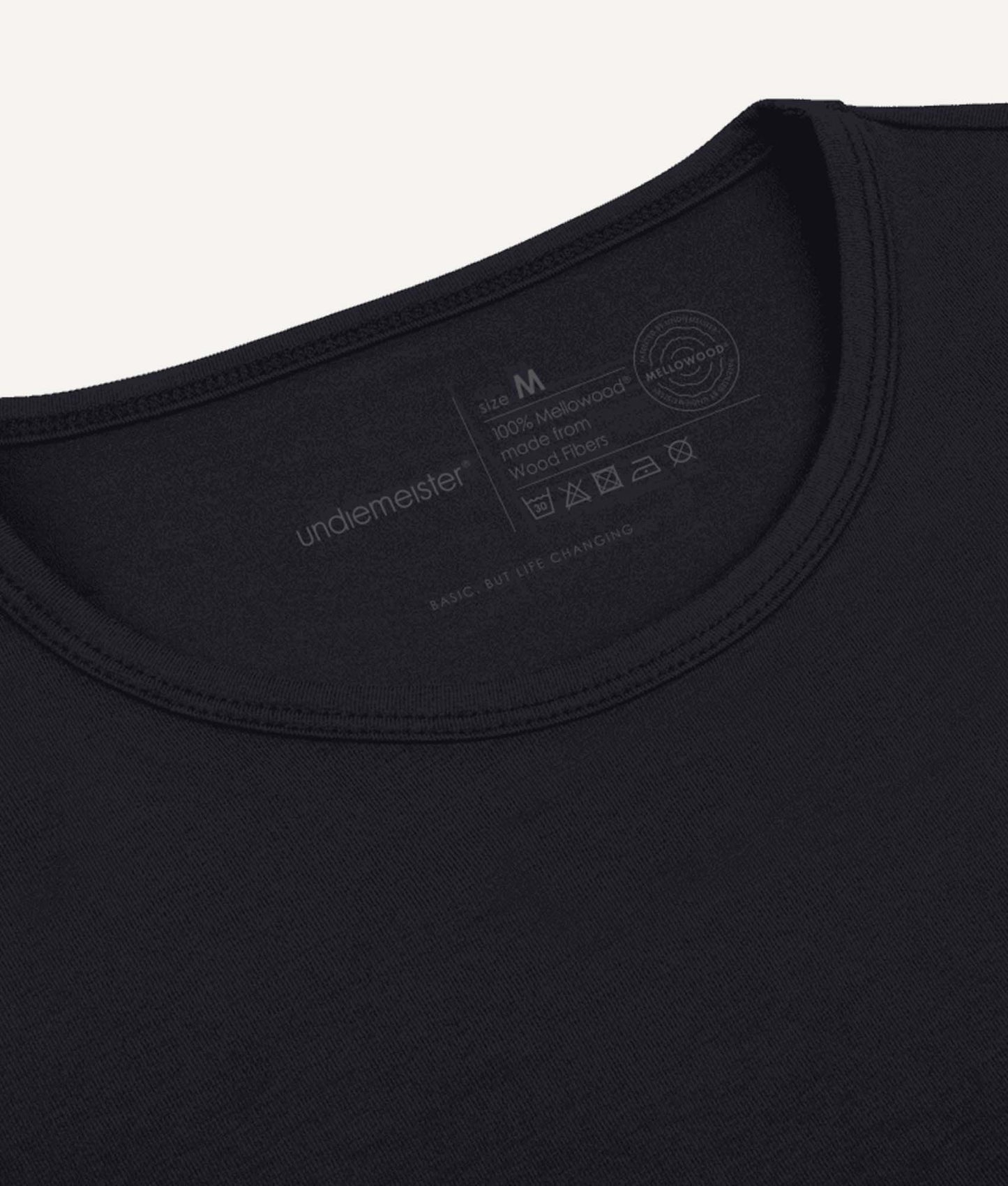 Undiemeister Zwart Slim Fit T-shirt Ronde hals Volcano Ash - Undiemeister