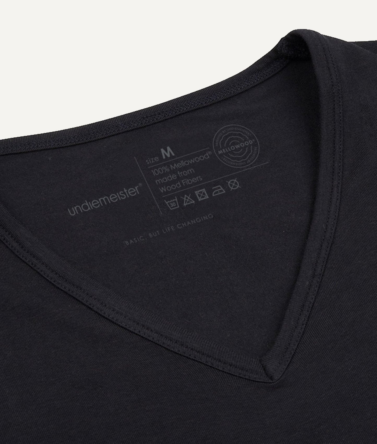 Undiemeister Zwart Slim Fit T-shirt V - hals Volcano Ash - Undiemeister