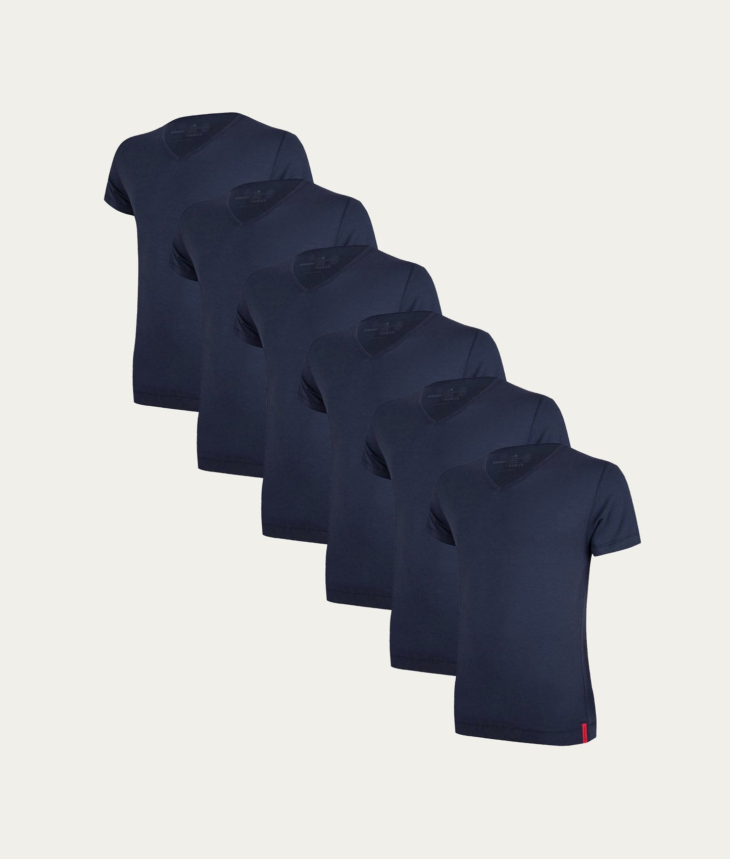 Blauwe Slim Fit T-shirt V - hals Storm Cloud (6 - pack) - Undiemeister