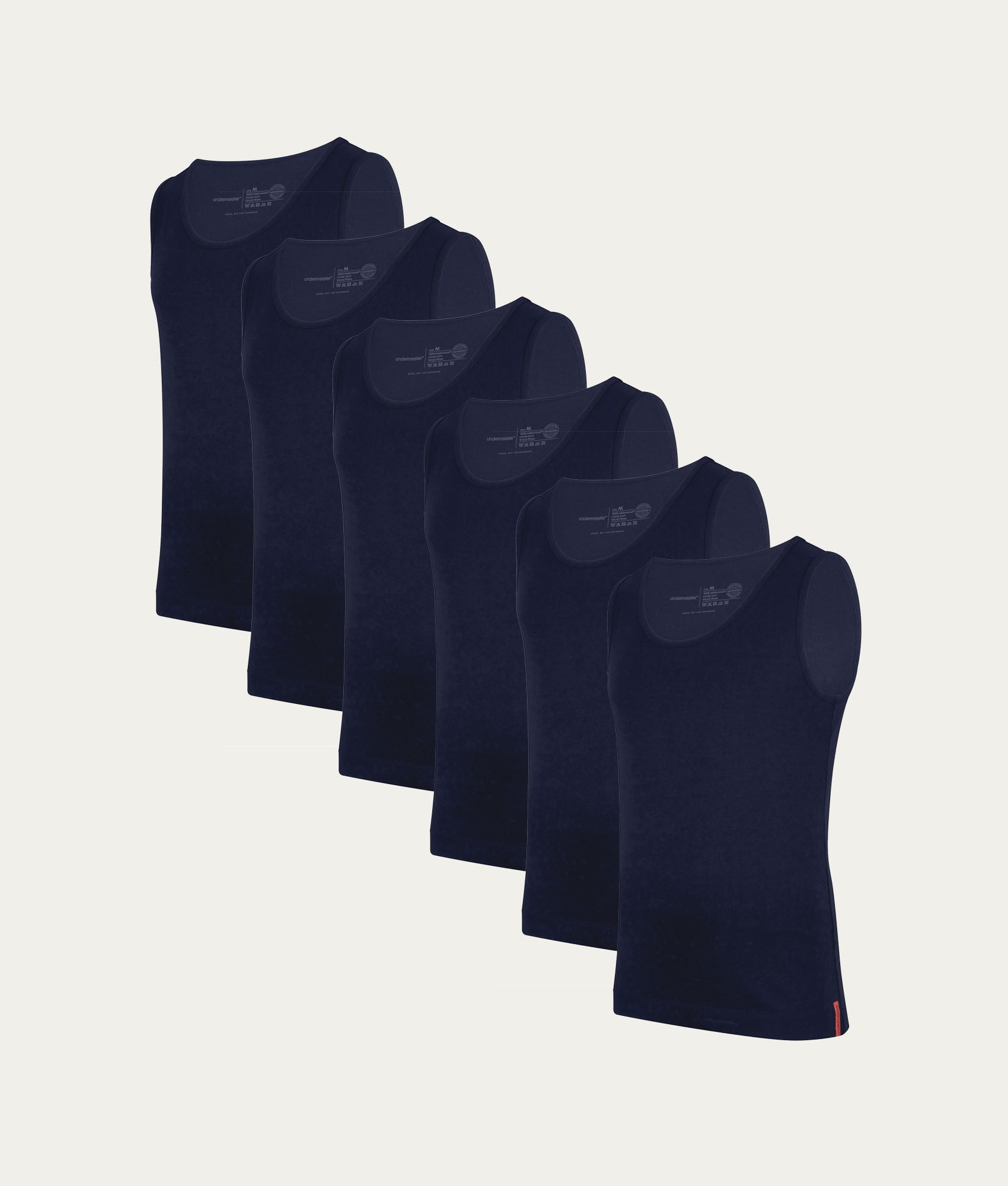 Blauwe Slim Fit Tanktop Storm Cloud (6 - pack) - Undiemeister