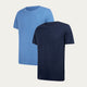 Casual T-Shirt Dunkelblau & Hellblau 2er-Pack