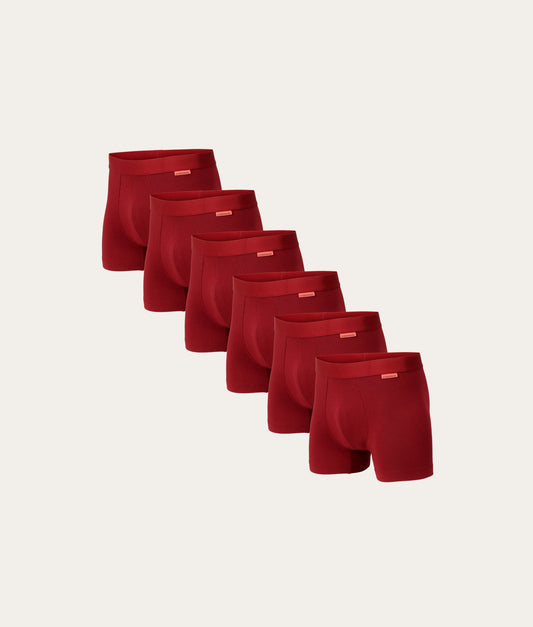 Donkerrode Boxershort Reef Clay (6 - pack) - Undiemeister