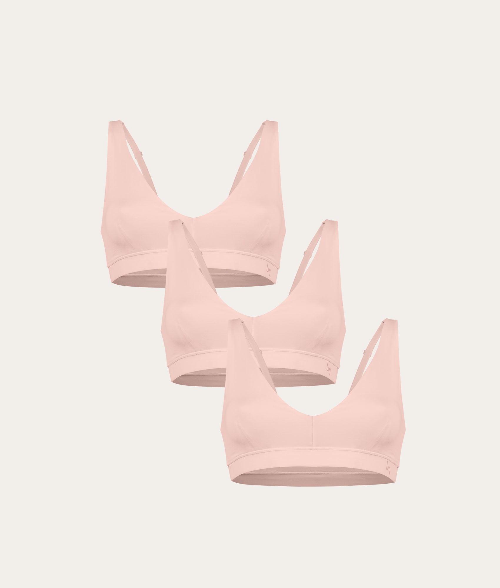 Lichtroze Bralette Blush Dusk (3 - pack) - Undiemeister