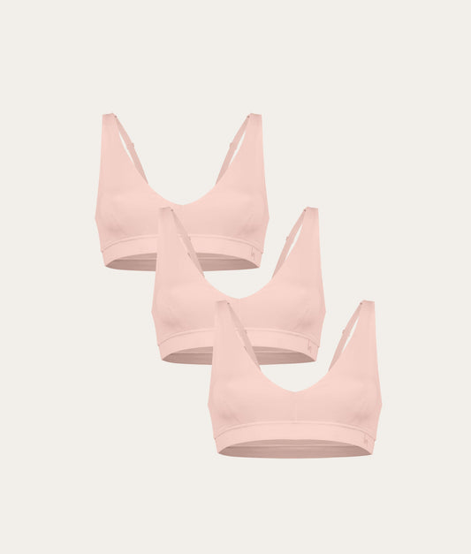 Lichtroze Bralette Blush Dusk (3 - pack) - Undiemeister