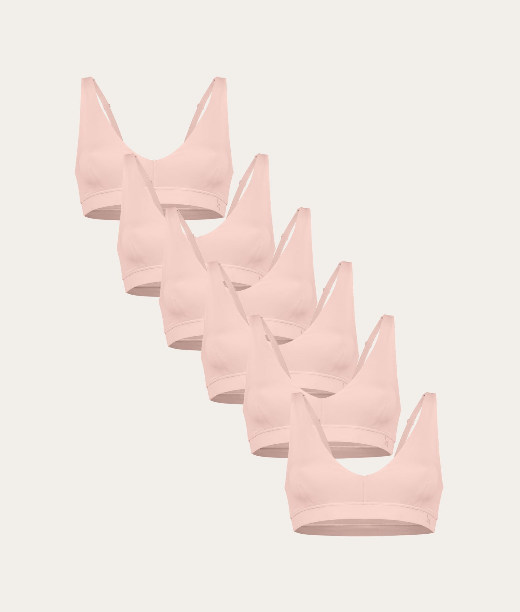 Lichtroze Bralette Blush Dusk (6 - pack) - Undiemeister