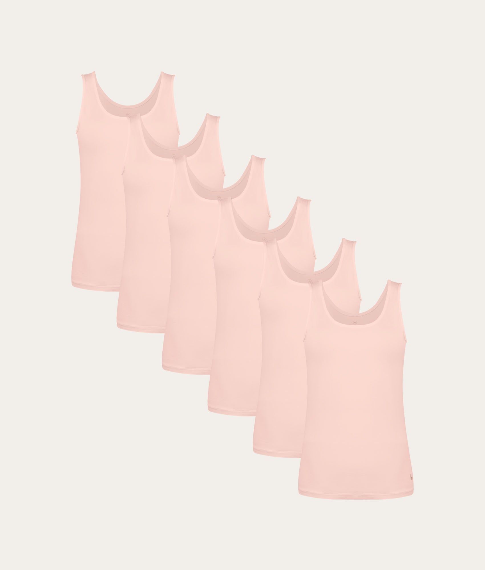 Lichtroze Dames Tanktop Blush Dusk (6 - pack) - Undiemeister