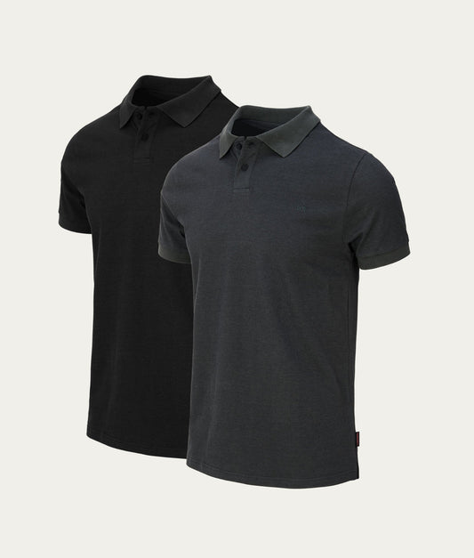 Undiemeister Heren - Grijze en Zwart Polo - 2-Pack