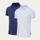 Dunkelblau und Hellblau Slim Fit Poloshirt 2er-Pack