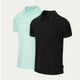 Schwarz und Mintgrün Slim Fit Poloshirt 2er-Pack