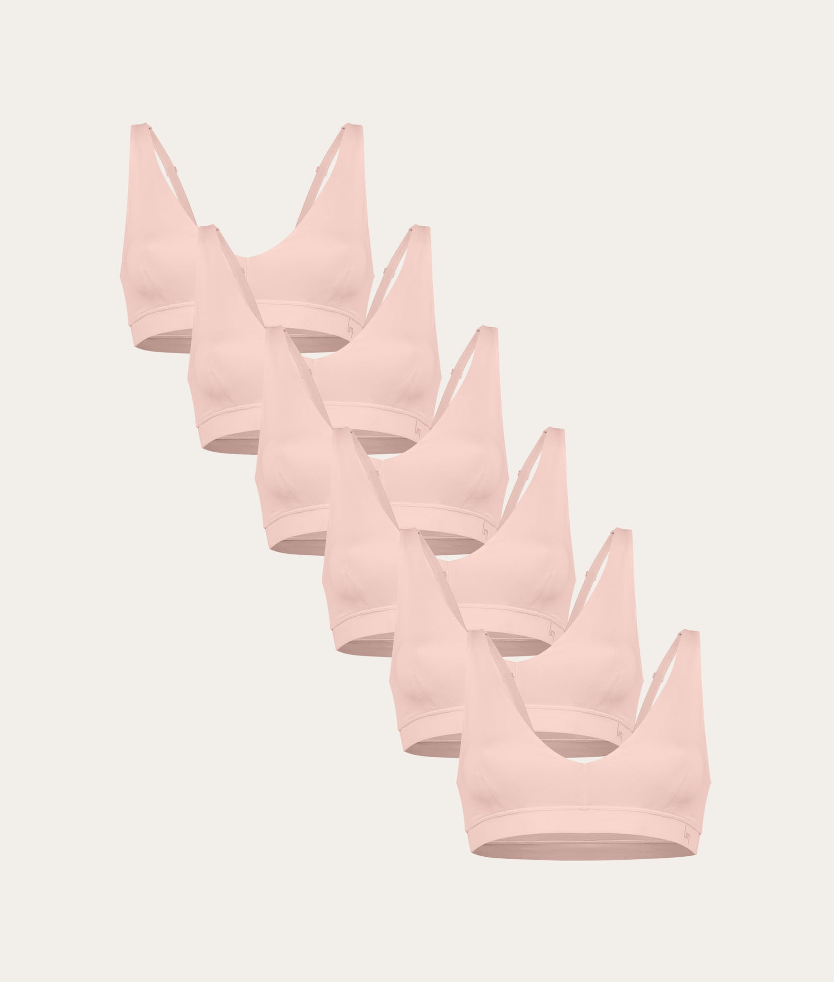 Lichtroze bralette 6-pack | Undiemeister