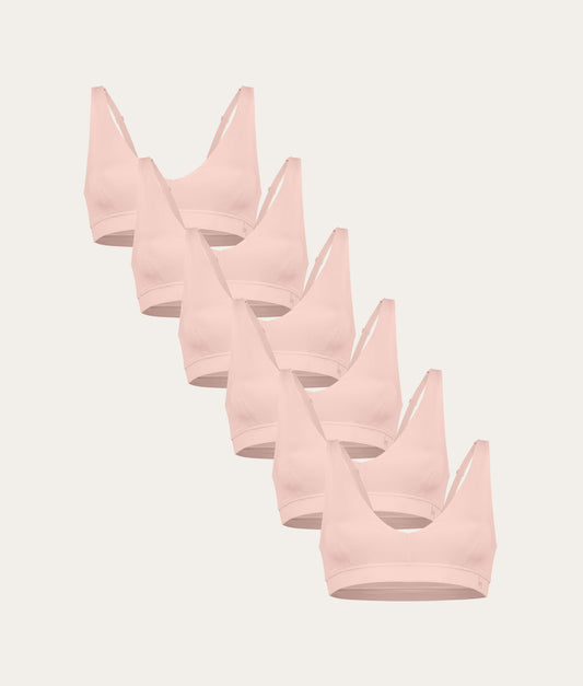 Lichtroze bralette 6-pack | Undiemeister