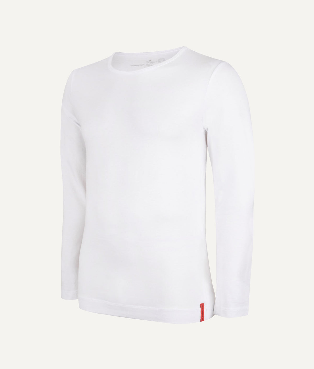 9-pack Vita Slim Fit Longsleeve med Rund Hals Chalk White – Undiemeister