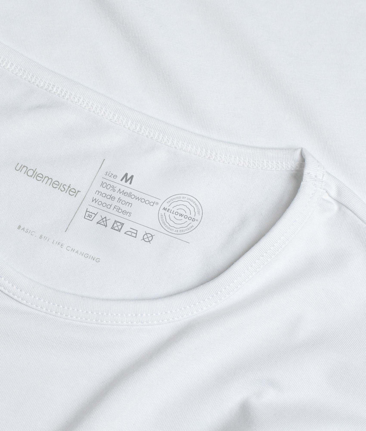 9-pack Vita Slim Fit Longsleeve med Rund Hals Chalk White – Undiemeister