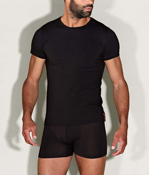 Undiemeister Zwart Slim Fit T-shirt Ronde hals Volcano Ash - Undiemeister
