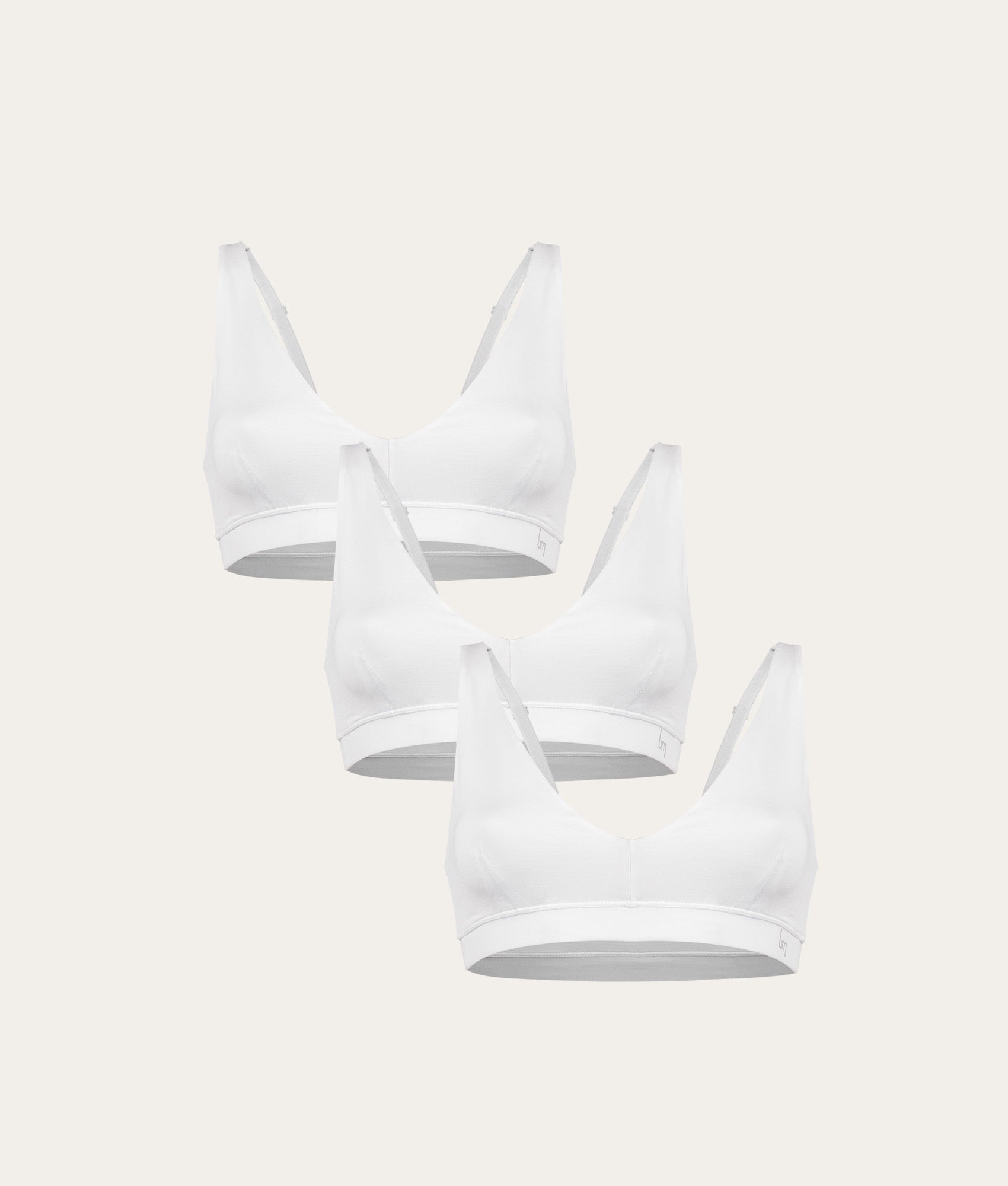 Witte Bralette Chalk White (3 - pack) - Undiemeister