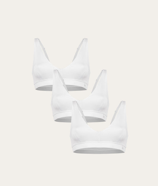 Witte Bralette Chalk White (3 - pack) - Undiemeister