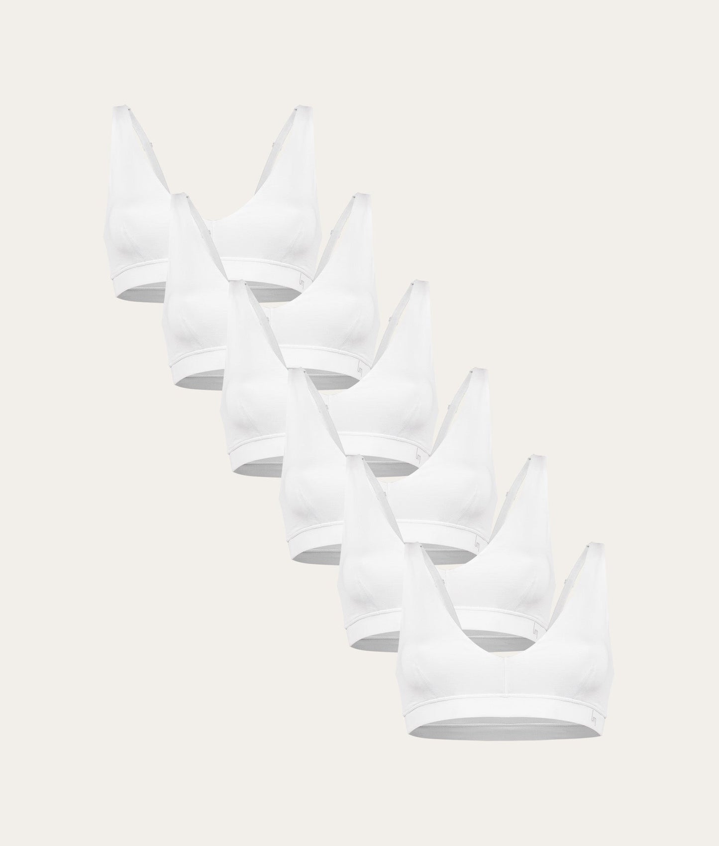 Witte Bralette Chalk White (6 - pack) - Undiemeister