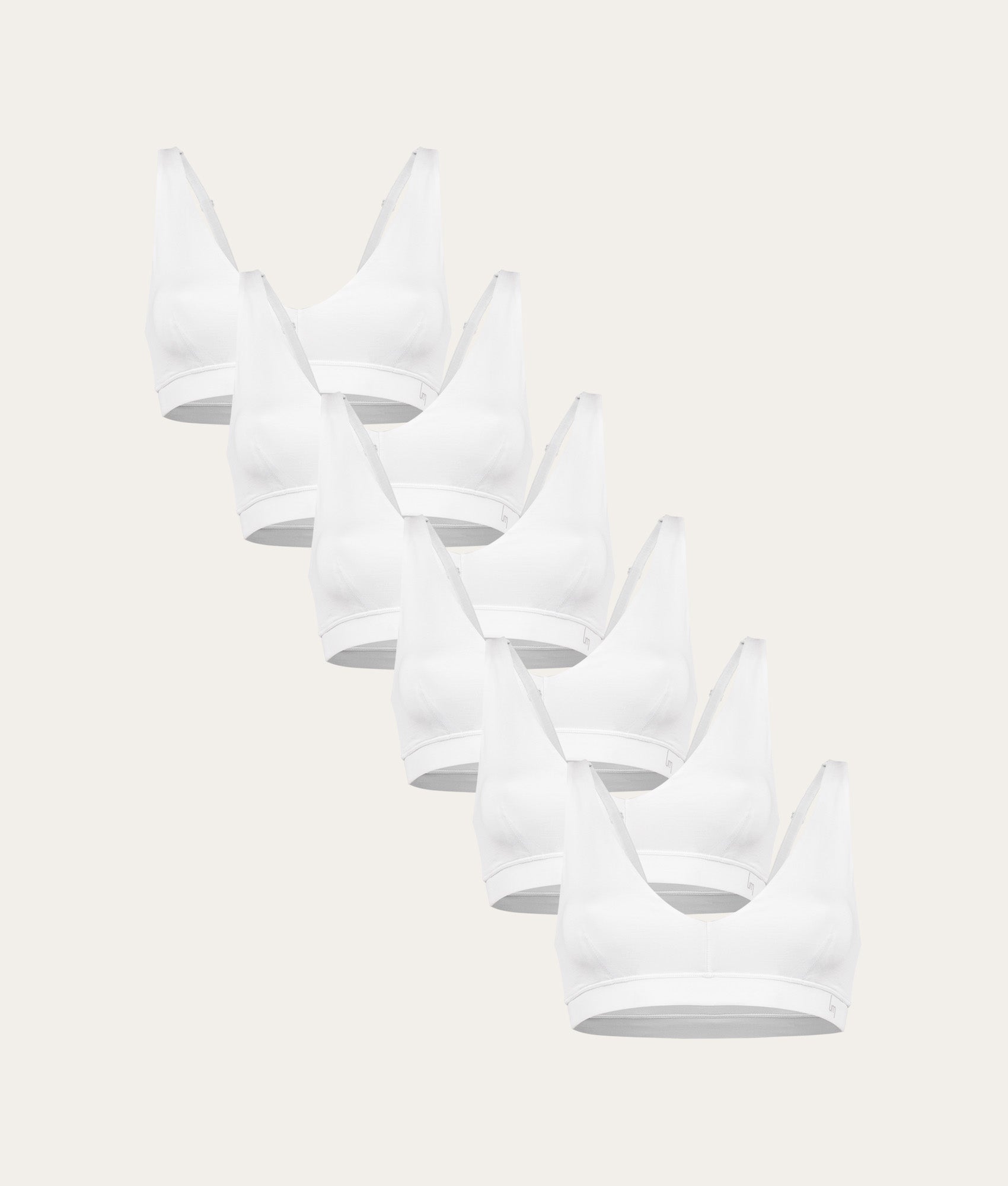 Witte Bralette Chalk White (6 - pack) - Undiemeister