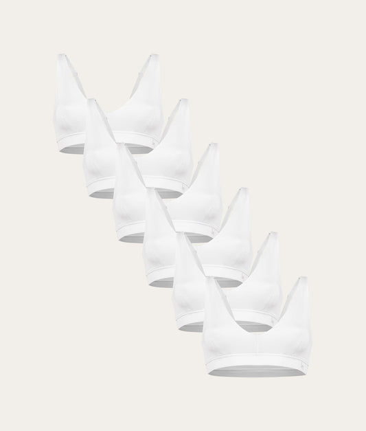 Witte Bralette Chalk White (6 - pack) - Undiemeister