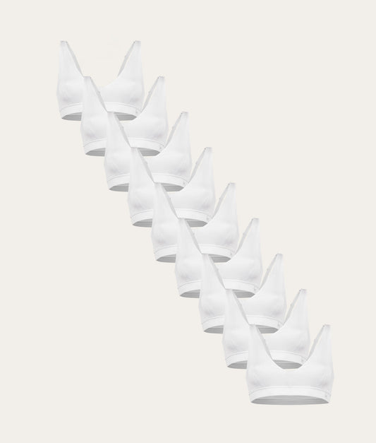 Undiemeister Dames - Witte Bralette 9-pack