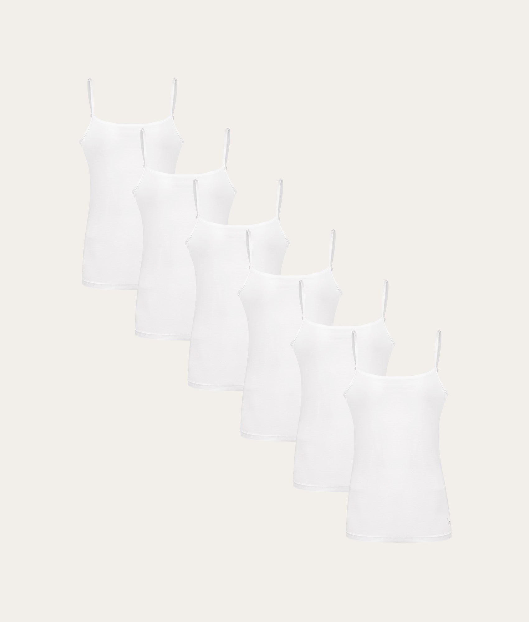 Witte Camisole Chalk White (6 - pack) - Undiemeister