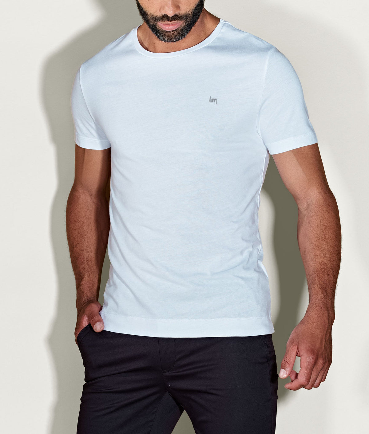 Witte Casual T-shirt Ronde Hals Chalk White - Undiemeister
