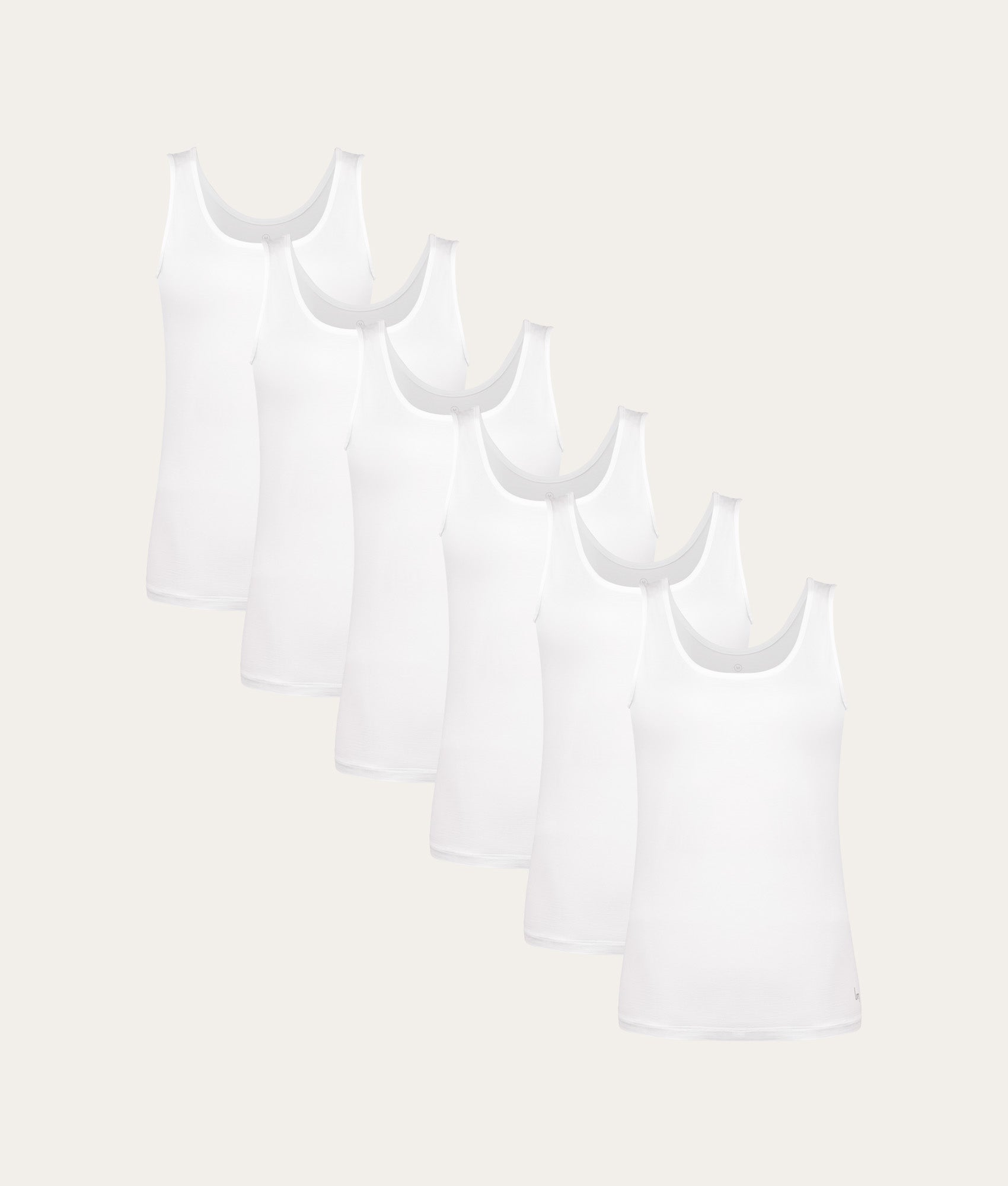 Witte Dames Tanktop Chalk White (6 - pack) - Undiemeister