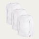 Weißer Slim Fit Longsleeve Rundhalsausschnitt Chalk White 3er-pack