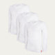 Weißer Slim Fit Longsleeve V-Ausschnitt Chalk White 3er-Pack
