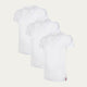 Weißes Slim Fit T-Shirt Tiefer V-Ausschnitt Chalk White 3er-Pack