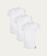 3-pak Hvid Slim Fit T-shirt med dyb V-hals Chalk White