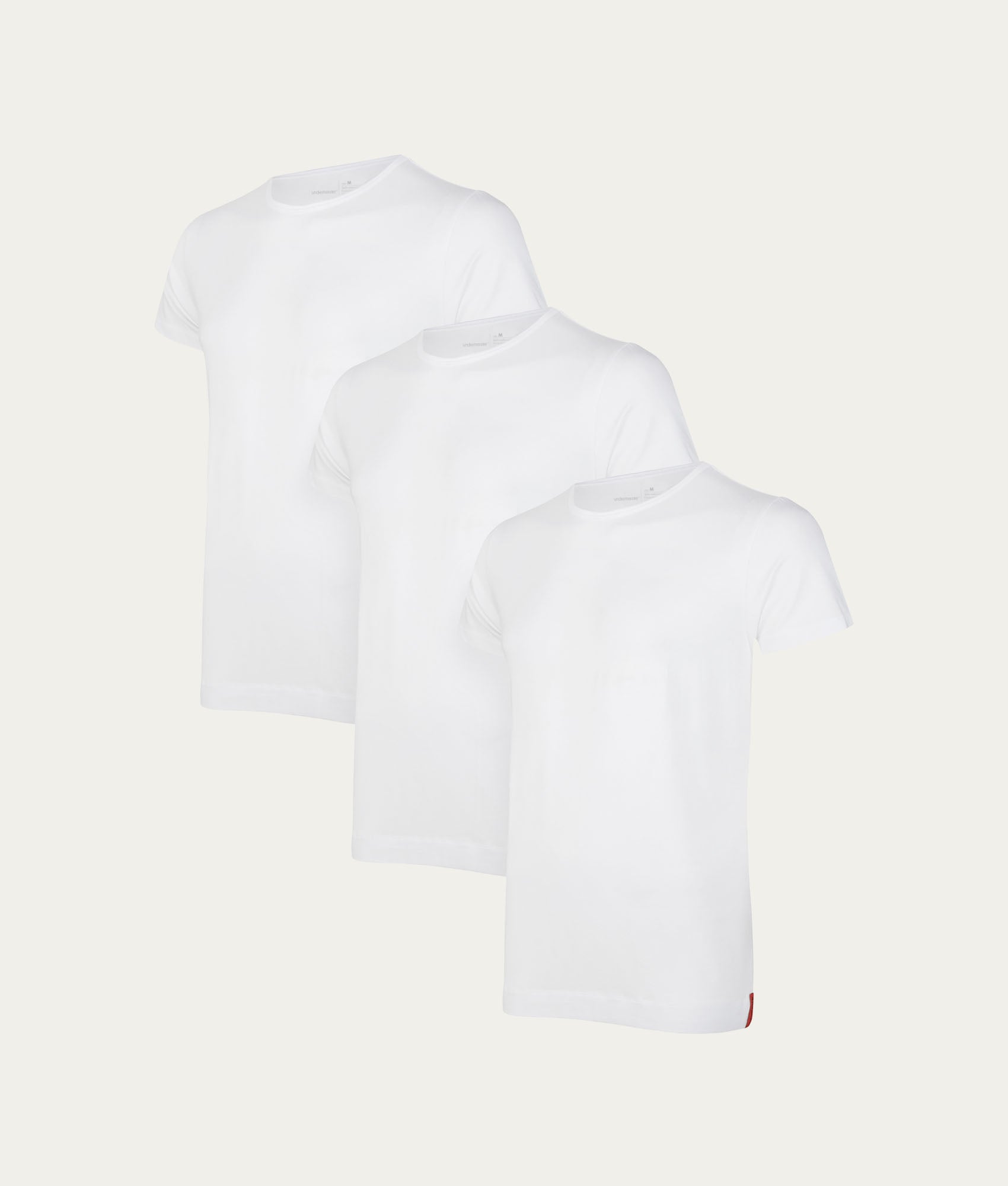 Witte Slim Fit T-shirt Ronde Hals Chalk White (3-pack)
