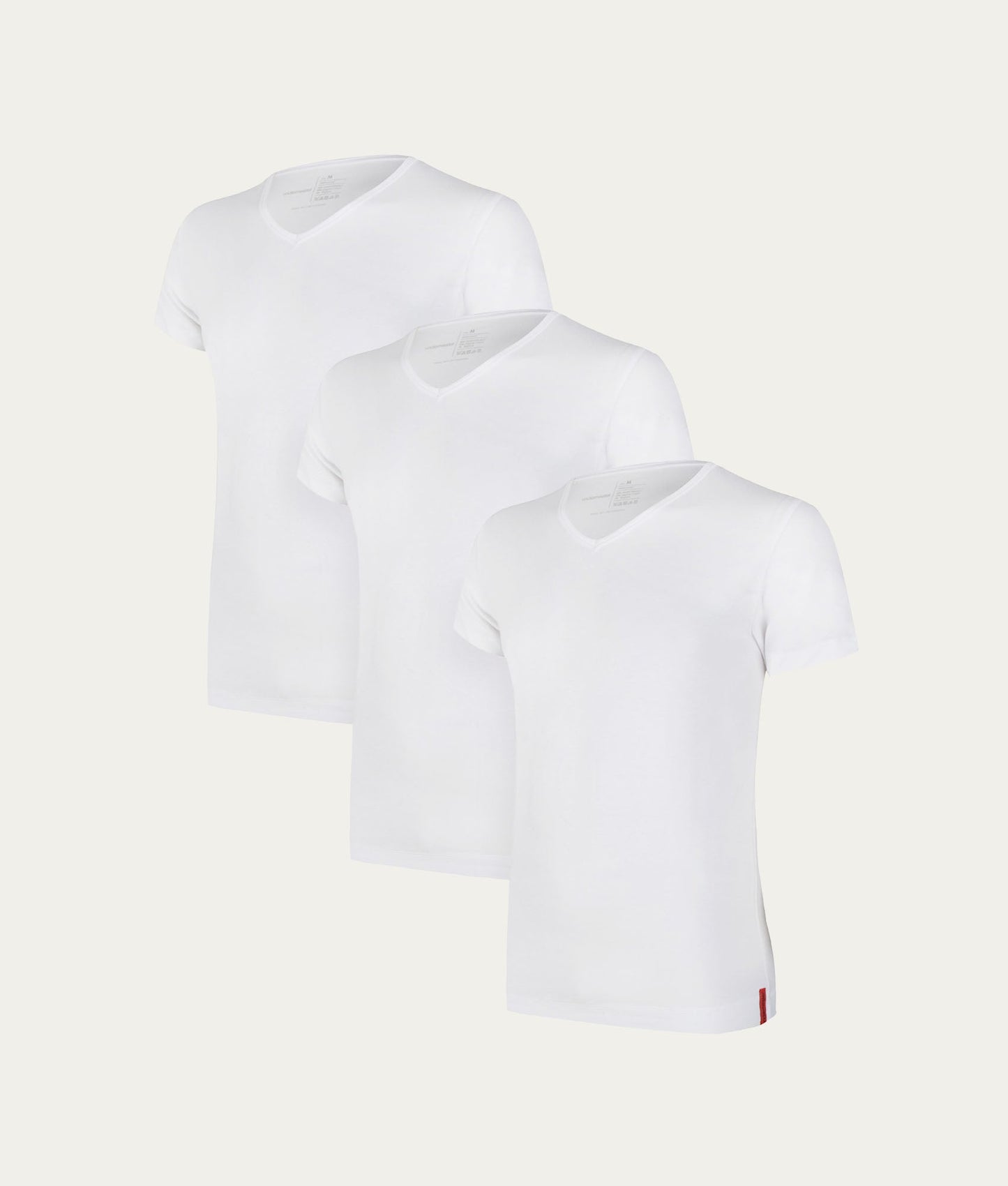 White Slim Fit T-shirt V-neck Chalk White 3-pack