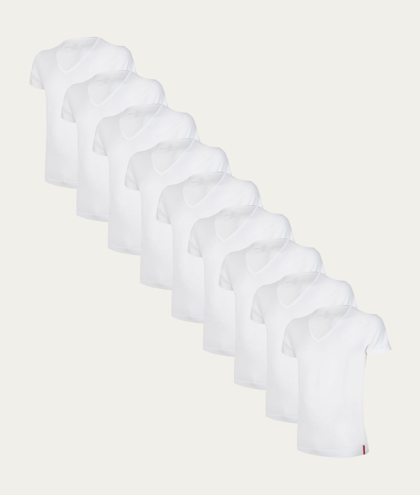 9-pack witte T-shirts met diepe V-hals | Undiemeister