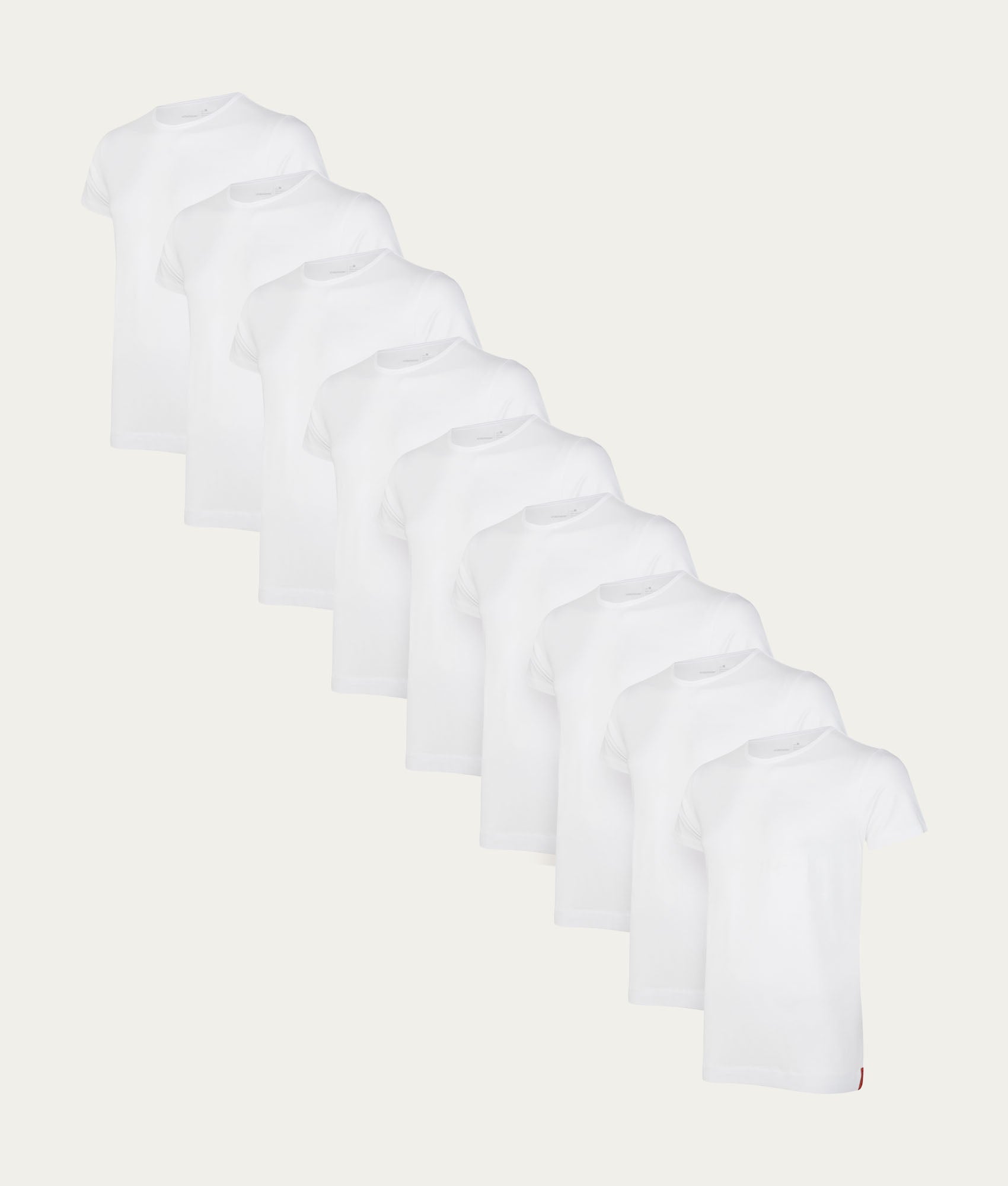 9-pack witte T-shirts met ronde hals | Undiemeister