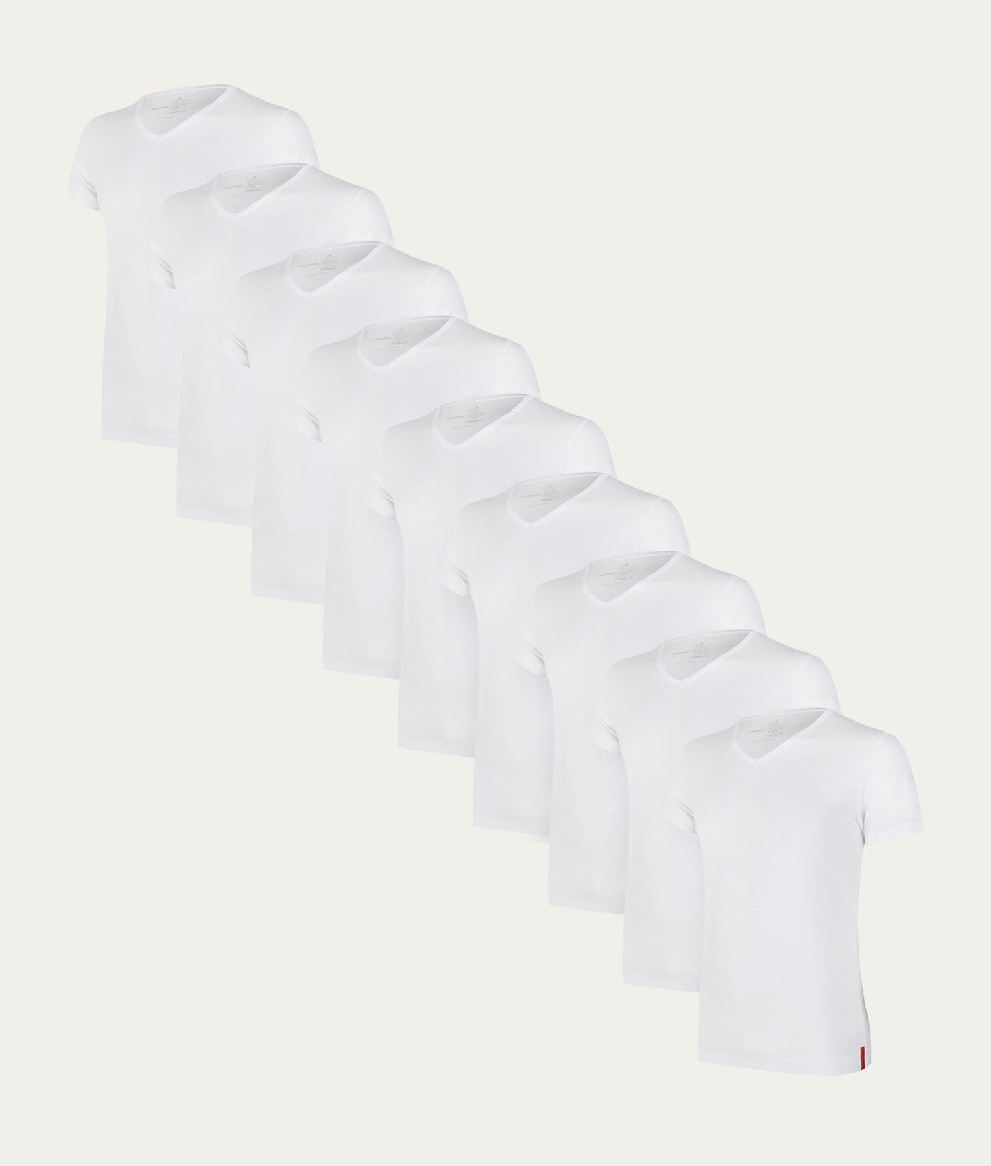 9-pack witte T-shirts met V-hals | Undiemeister