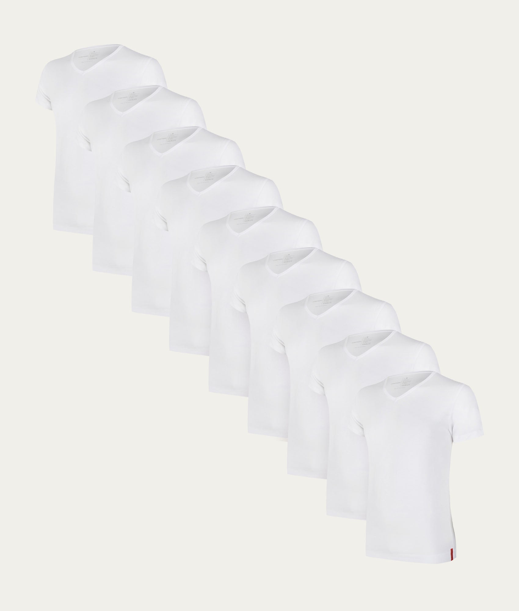 9-pack witte T-shirts met V-hals | Undiemeister