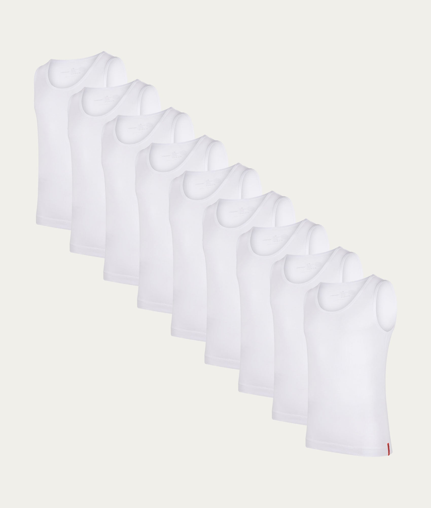Witte tanktop 9-pack | Undiemeister