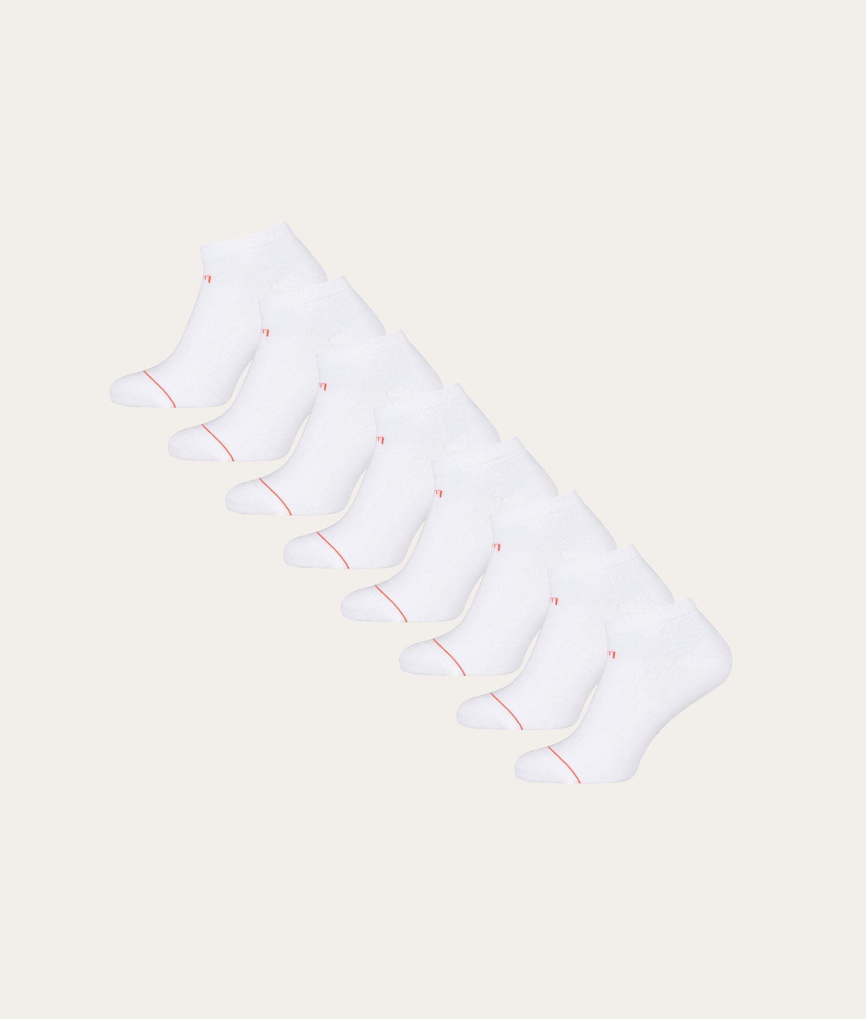 Witte Sneakersokken Chalk White (8 - pack) - Undiemeister