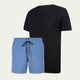 Svart Casual T-shirt + Isblå Badbyxor