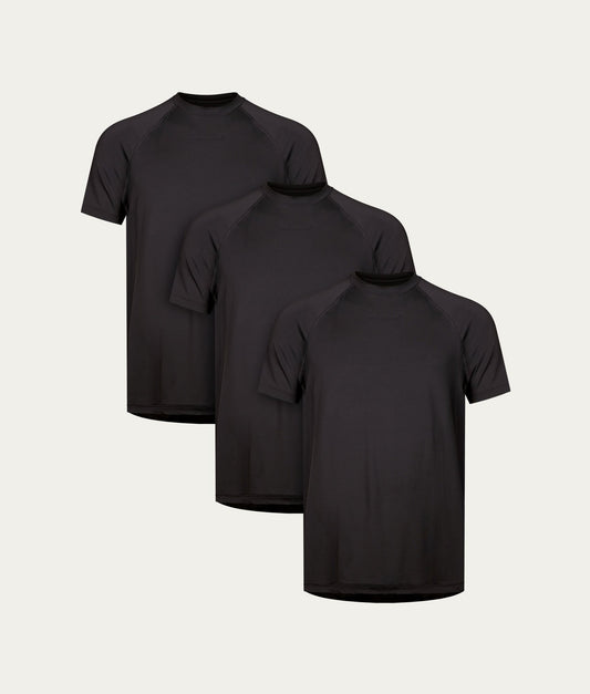 Zwart Sport T-shirt Volcano Ash (3 - pack) - Undiemeister