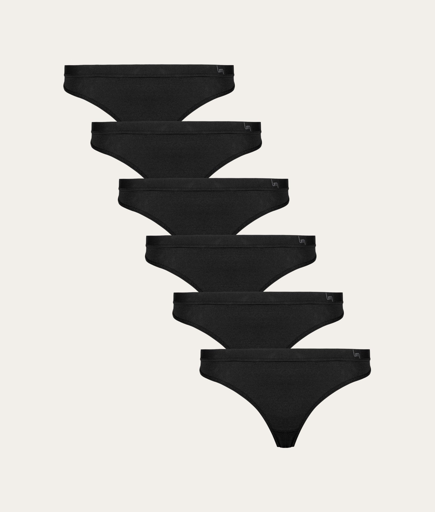 Zwarte Bikinislip Volcano Ash (6 - pack) - Undiemeister