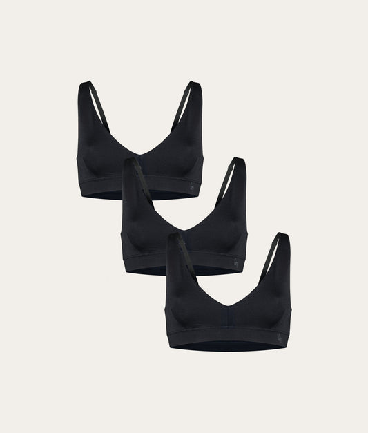 Zwarte Bralette Volcano Ash (3 - pack) - Undiemeister