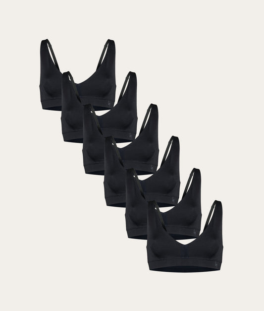 Zwarte Bralette Volcano Ash (6 - pack) - Undiemeister