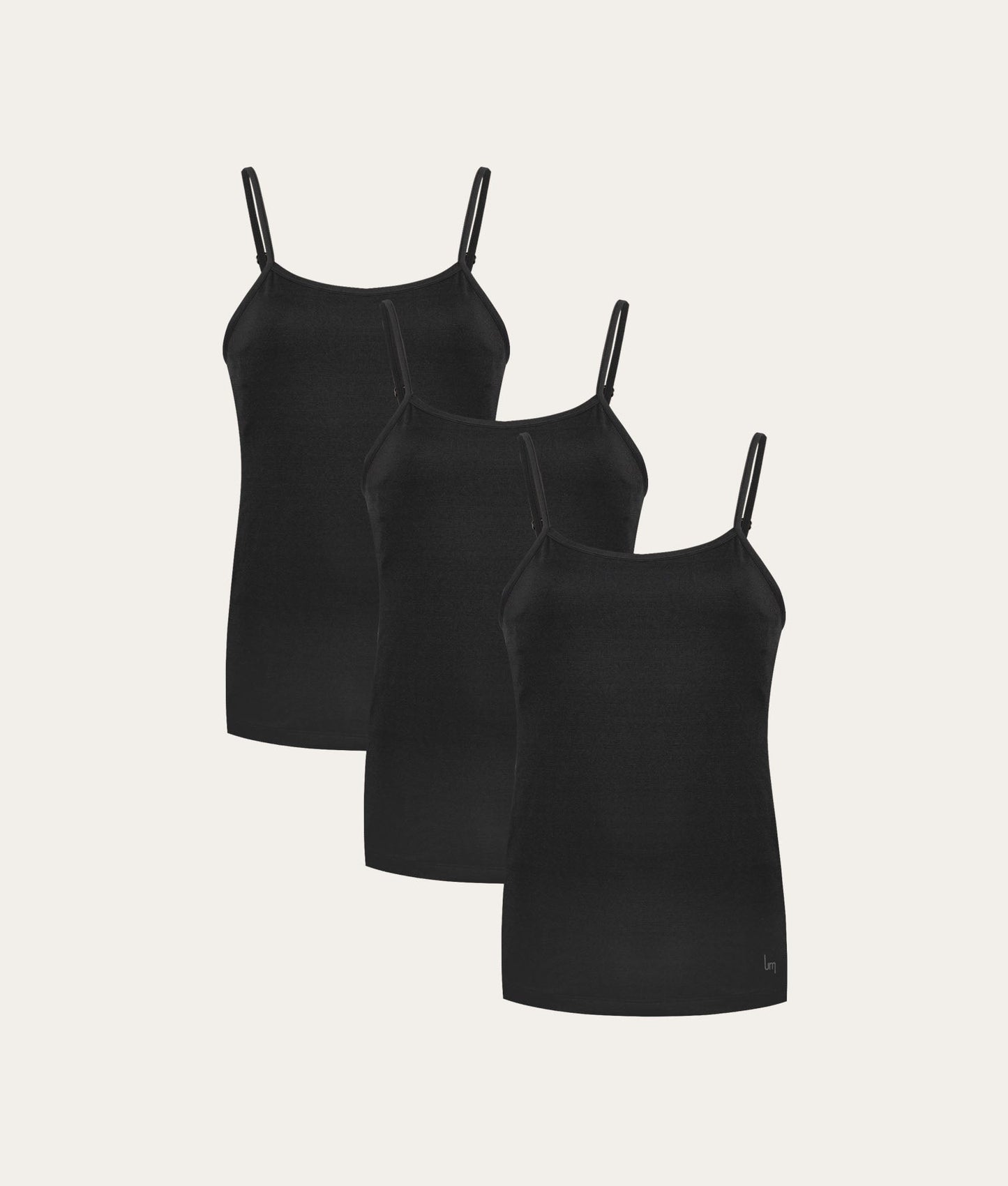 Zwarte Camisole Volcano Ash (3 - pack) - Undiemeister