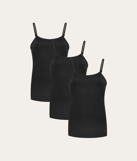 Zwarte Camisole Volcano Ash (3 - pack) - Undiemeister