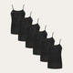 Schwarzes camisole Volcano Ash (6er-pack)