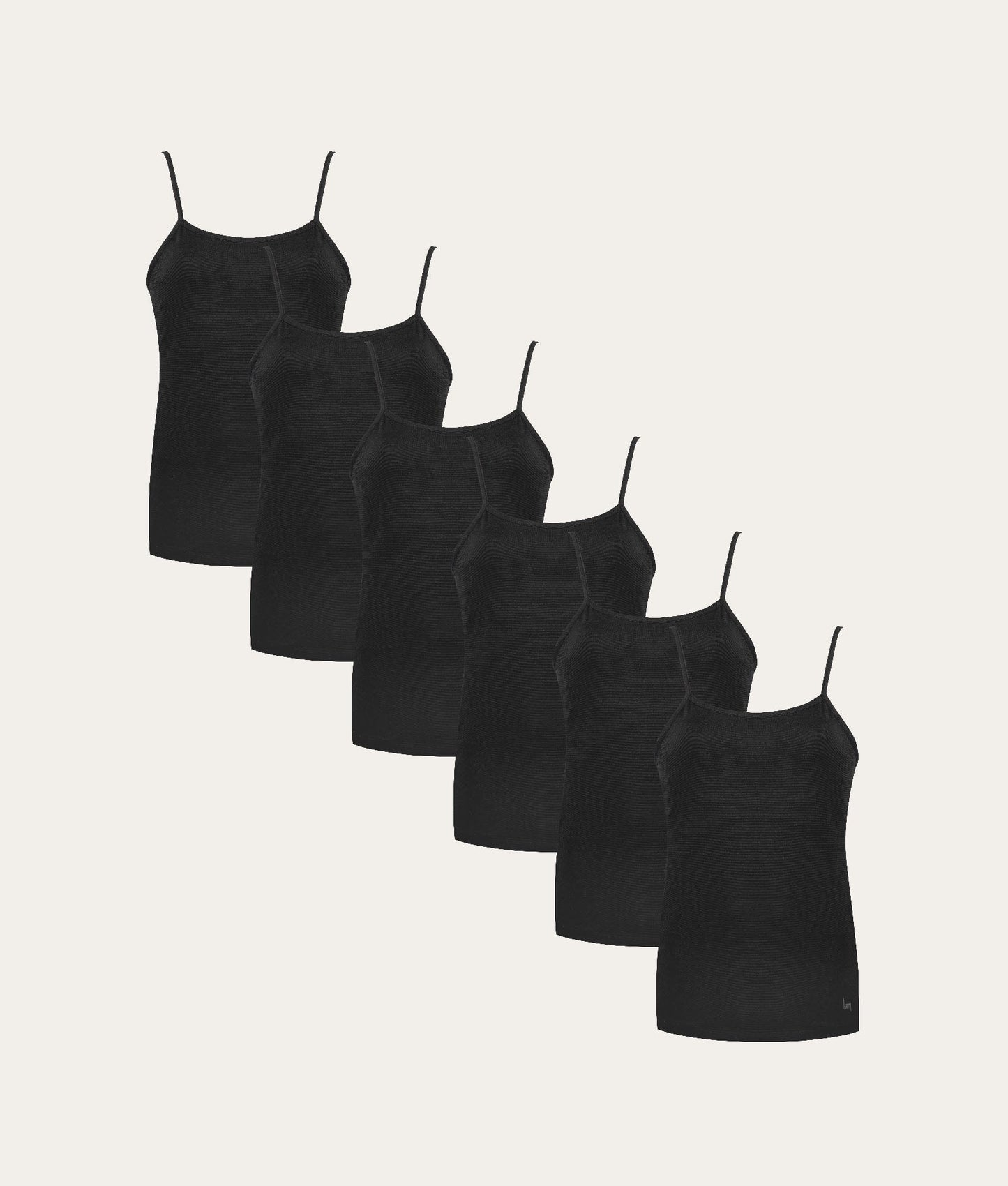 Zwarte Camisole Volcano Ash (6 - pack) - Undiemeister